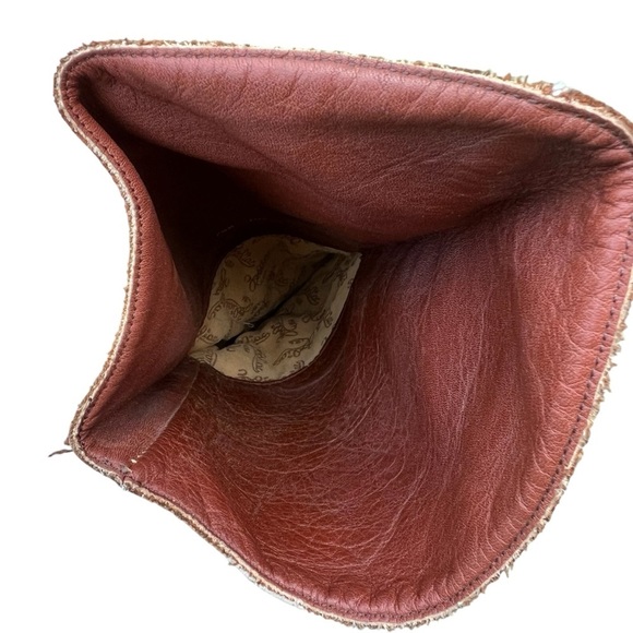 Vintage Zodiac Leather Boots Brown Heel 70s Country Cowboy - Picture 5 of 6